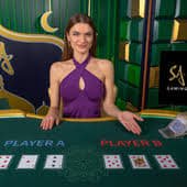 Antarmuka aplikasi qpbet menampilkan meja dealer langsung dan pasar sportsbook
